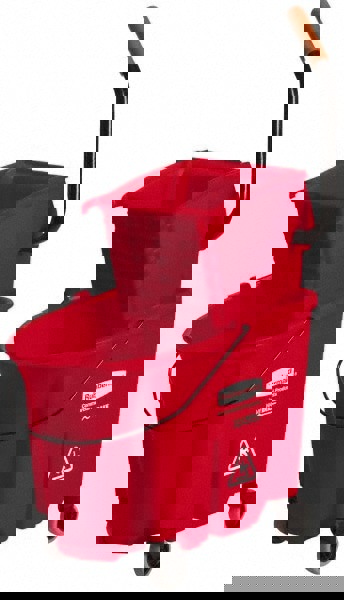 WaveBrake 2.0 Bucket/Wringer Combos, Side-Press, 35 qt, Plastic, Red